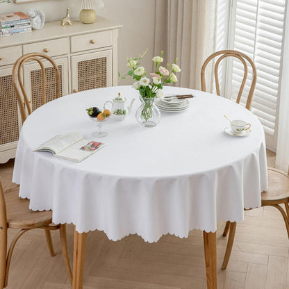 Runde Tischdecke wasserdicht, weiß 280 cm – Fleckabweisend & Elegant