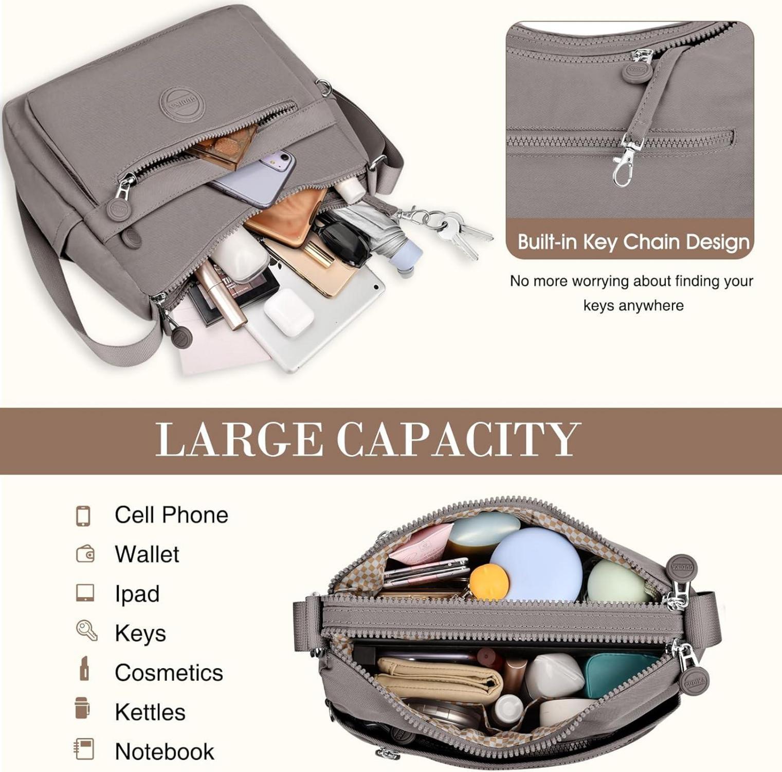 VOBUKE Umhängetasche Damen Mittelgroß Nylon Crossbody Bag