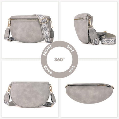 Kleine Damen Umhängetasche PU Leder RFID Crossbody Brusttasche