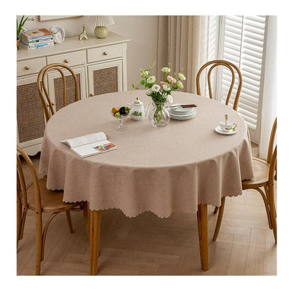 Runde Tischdecke wasserdicht, Bellbraun 280 cm, Fleckabweisend