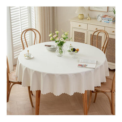 Runde Tischdecke wasserdicht, beige, 120 cm – Fleckabweisend & Elegant