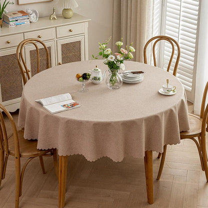 Runde Tischdecke wasserdicht, Bellbraun 260 cm, Fleckabweisend