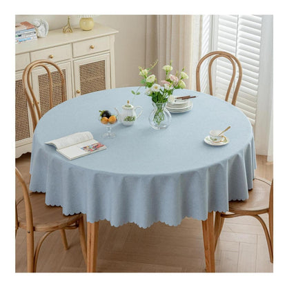 Runde Tischdecke wasserdicht, hellblau, 260 cm – Fleckabweisend & Elegant