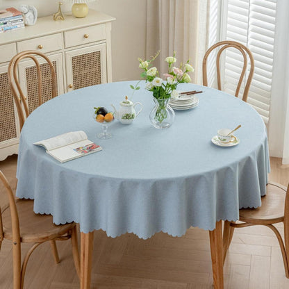 Runde Tischdecke wasserdicht, hellblau, 260 cm – Fleckabweisend & Elegant