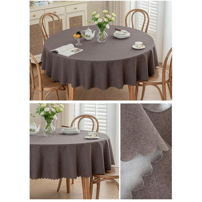 Runde Tischdecke wasserdicht, dunkelbraun, 260 cm – Fleckabweisend & Elegant