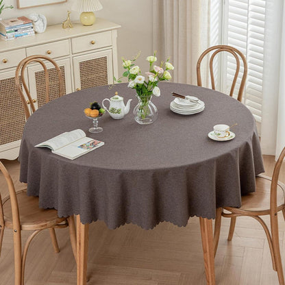 Runde Tischdecke wasserdicht, dunkelbraun, 280 cm – Fleckabweisend & Elegant