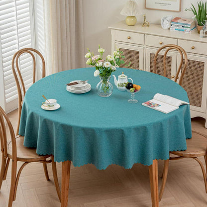 Runde Tischdecke wasserdicht, pfauenblau, 260 cm Durchmesser