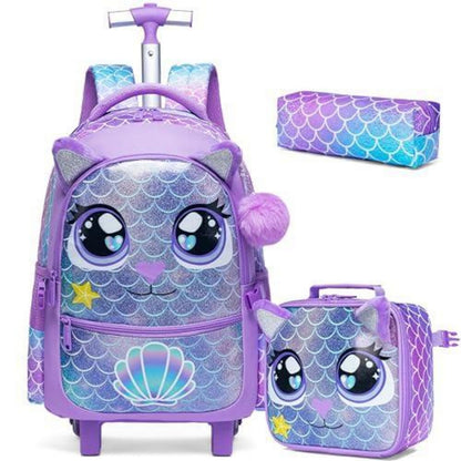 Schulranzen Trolley Mädchen Einhorn Lila – Rollrucksack Grundschule