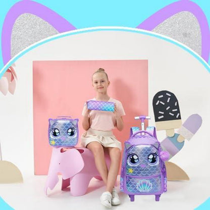 Schulranzen Trolley Mädchen Einhorn Lila – Rollrucksack Grundschule