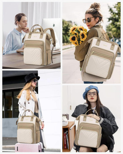 Rucksack Damen 15,6 Zoll Laptop Schulrucksack Mädchen Wasserdicht
