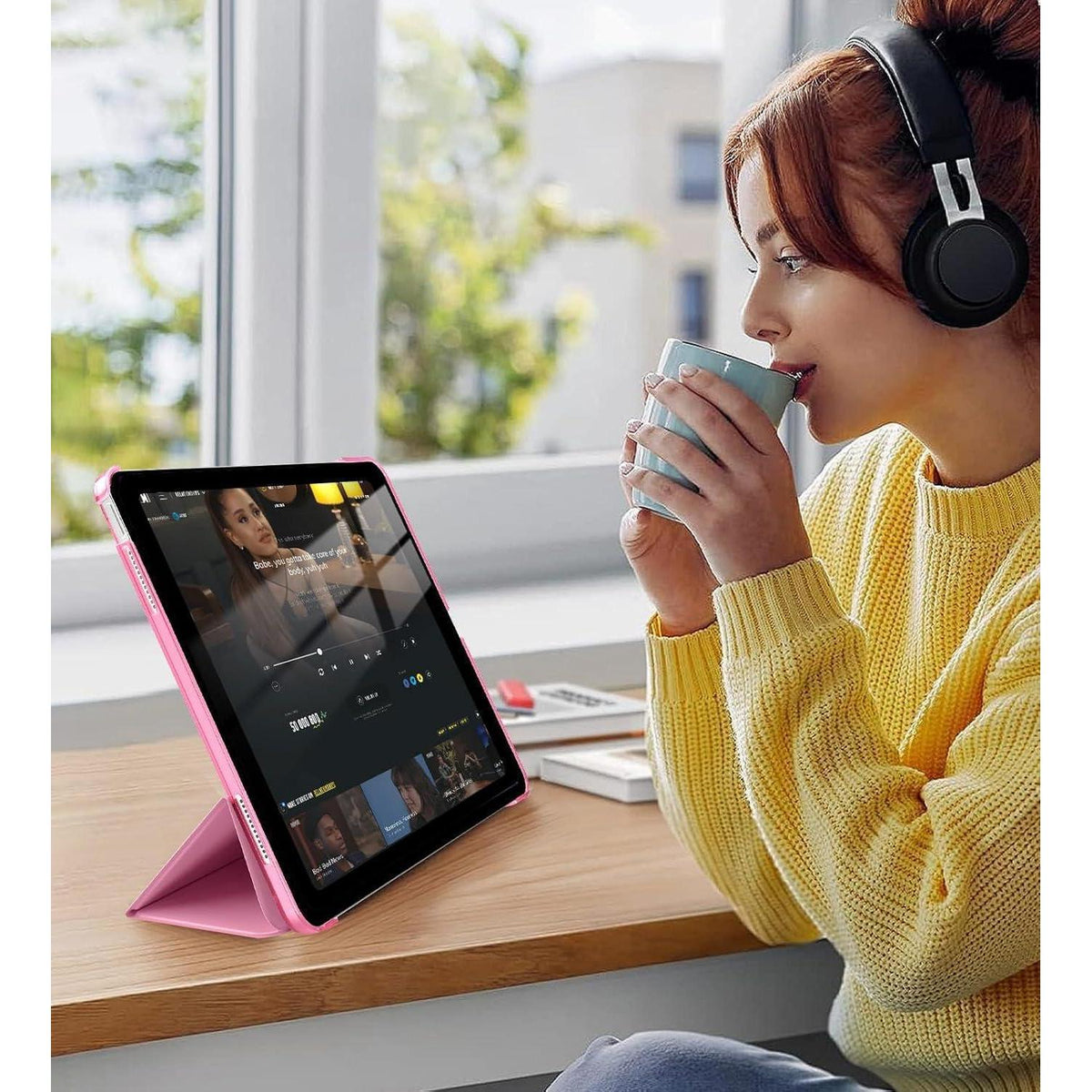 iPad Air 13 Zoll Hülle mit Ständer, Fondant Rosa