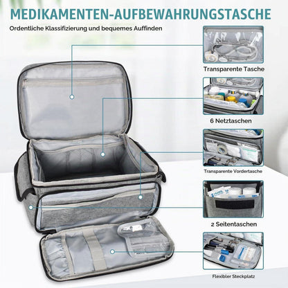 Tragbare Erste-Hilfe-Tasche mit Fächern für Reisen & Outdoor