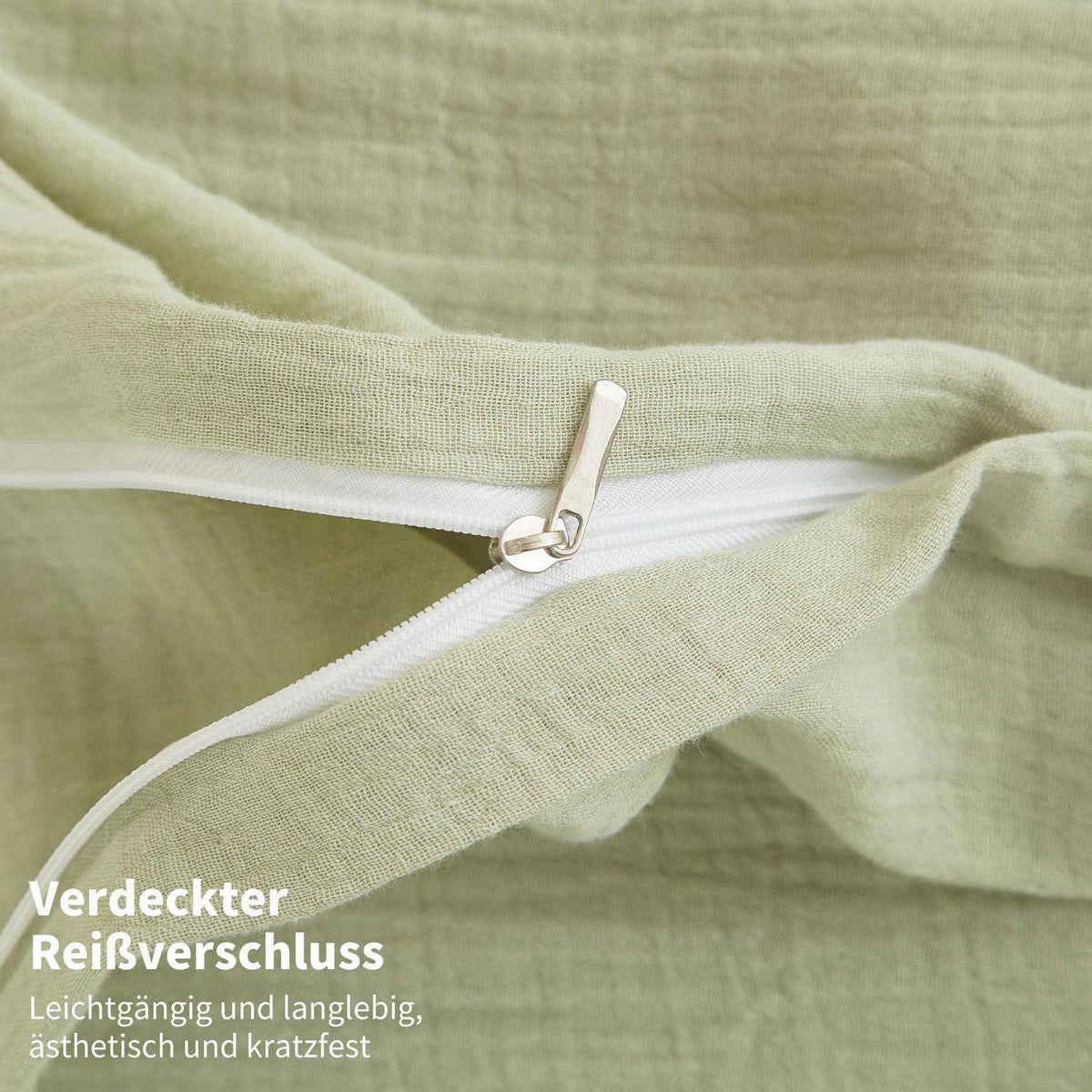 Doppelte Muslin Bettwäsche 220x240 Grün – Weich & Atmungsaktiv