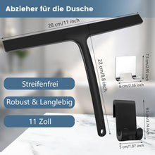 Duschabzieher Schwarz Silikonhalterung Streifenfrei