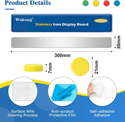Magnettafel 8er Set 30x3cm Selbstklebend mit 32 Magneten
