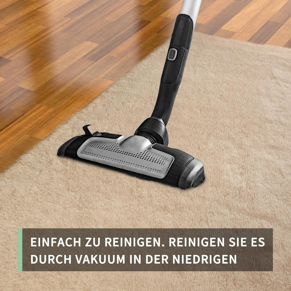 Hochflor Teppich Beige 275x370 - Flauschiger Wohnzimmerteppich