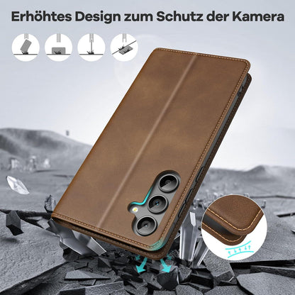 Samsung Galaxy A55 5G Hülle - RFID Schutz - Standfunktion - Hellbraun