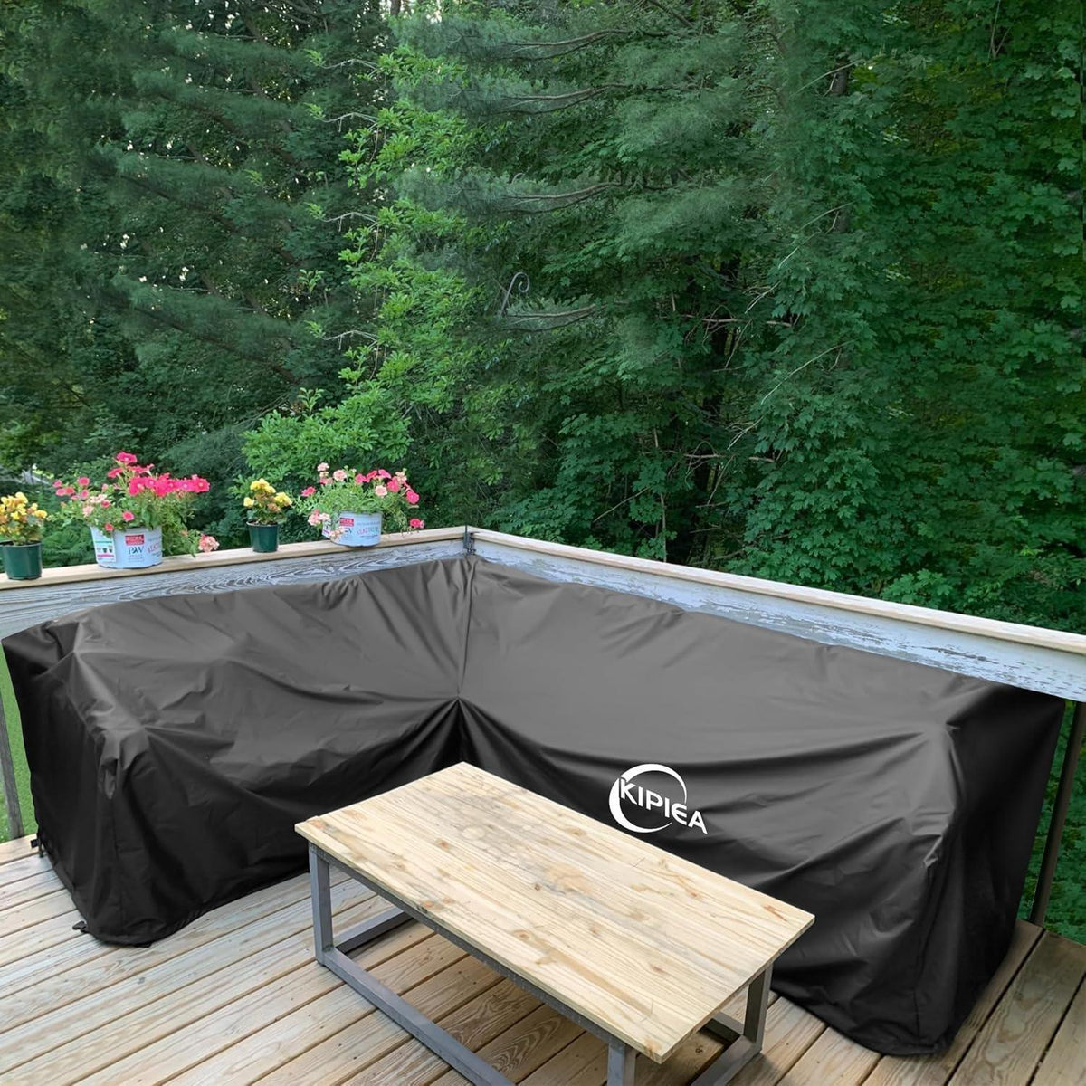 Loungemöbel Abdeckung L-Form Wasserdicht & Winterfest 200x250x85cm