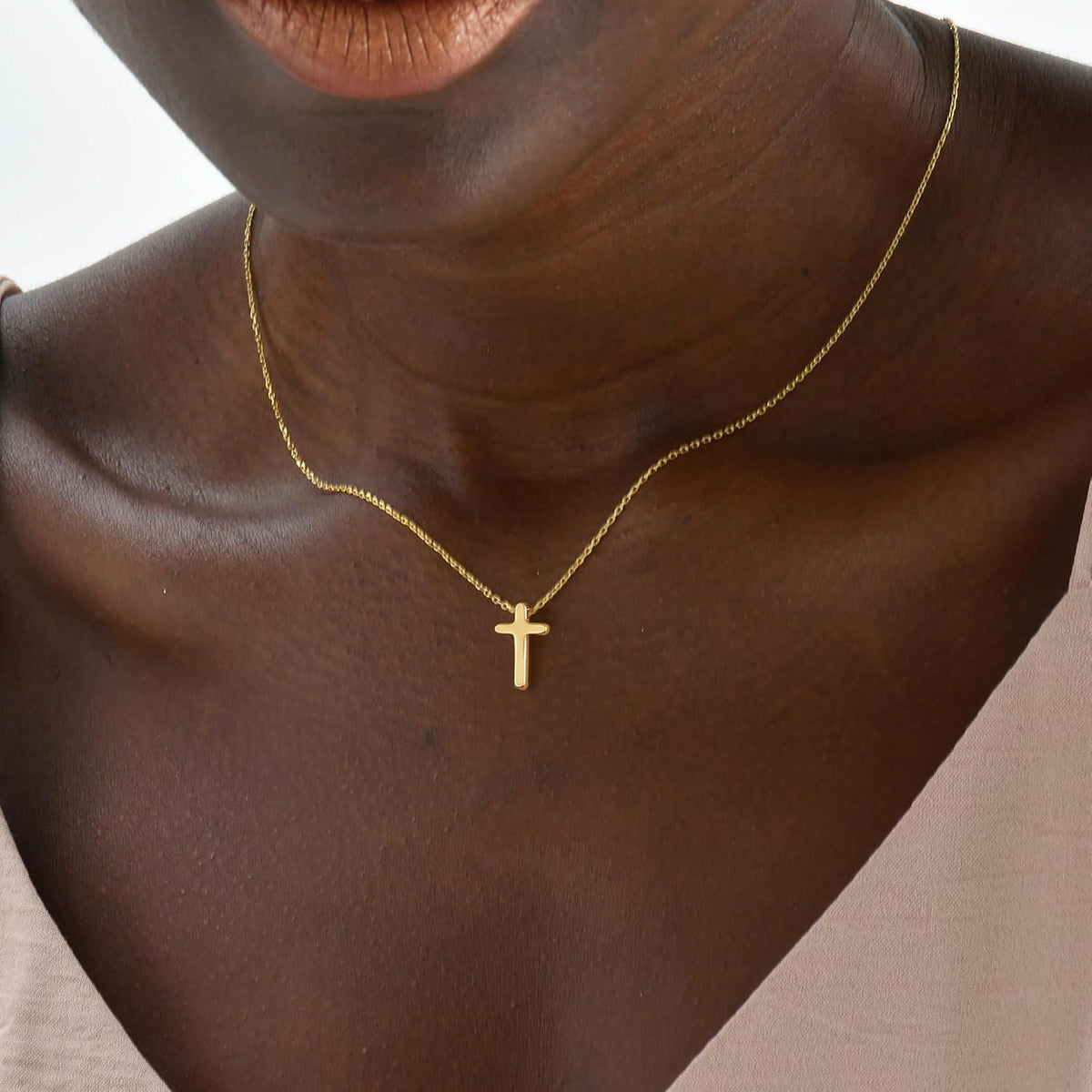 TINGN Kreuz Kette Goldkette Damen 14K vergoldet Layered Halskette Choker Modeschmuck