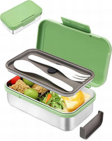 Kinder Brotdose Edelstahl Lunchbox Trennwände 900ML Snackbox