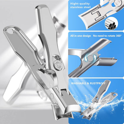Nagelknipser Set 2Pcs Groß Klein Breite Kieferöffnung Hart Fußnägel