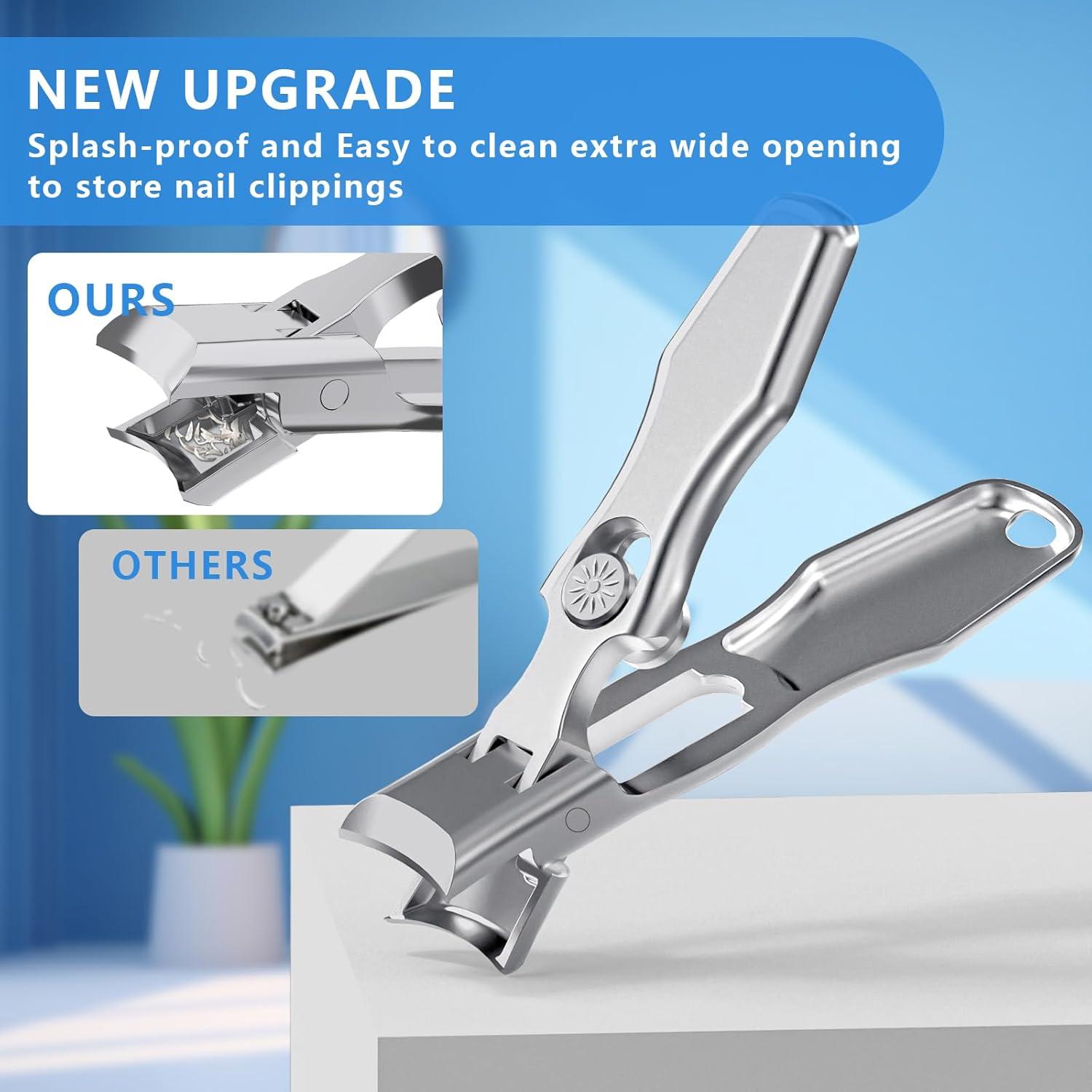 Nagelknipser Set 2-teilig für dicke Nägel, Edelstahl Nail Clipper mit breiter
