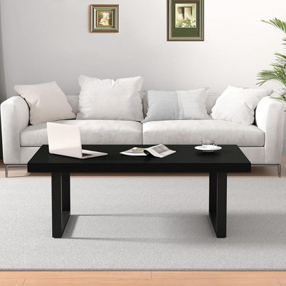 Couchtisch Schwarz Holz Metallgestell Vintage 100x55x45 cm