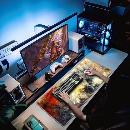 Gaming Mauspad XXL 900x400mm Wasserdicht Vernähte Kanten Anti-Rutsch
