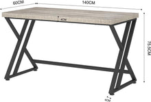 Studiertisch Industrie Design Grau Schwarz 140x60x75.5 cm