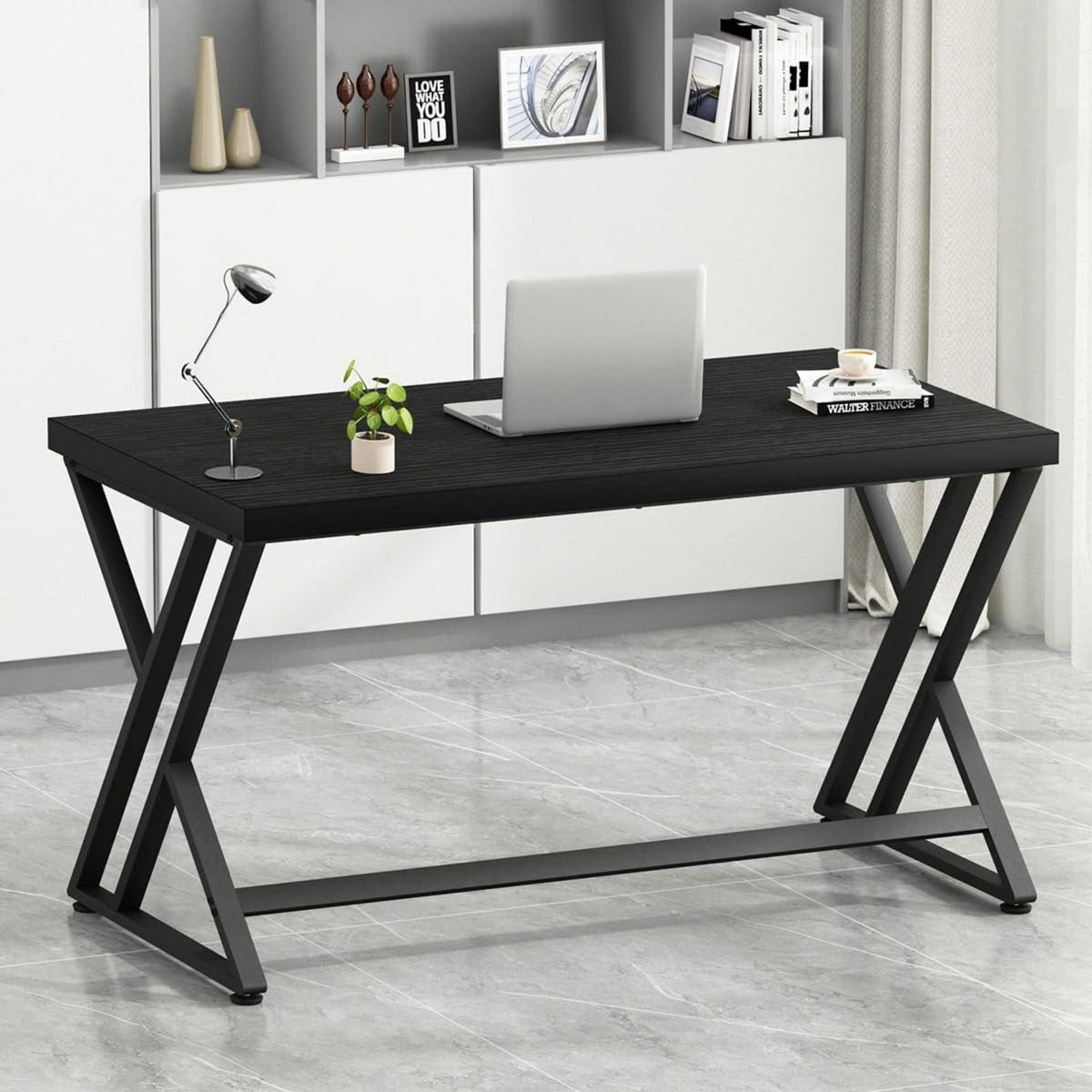 Mudmasa Industrieller Schreibtisch Holz Metall 120x60 cm Schwarz