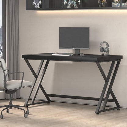 Mudmasa Industrieller Schreibtisch Holz Metall 120x60 cm Schwarz