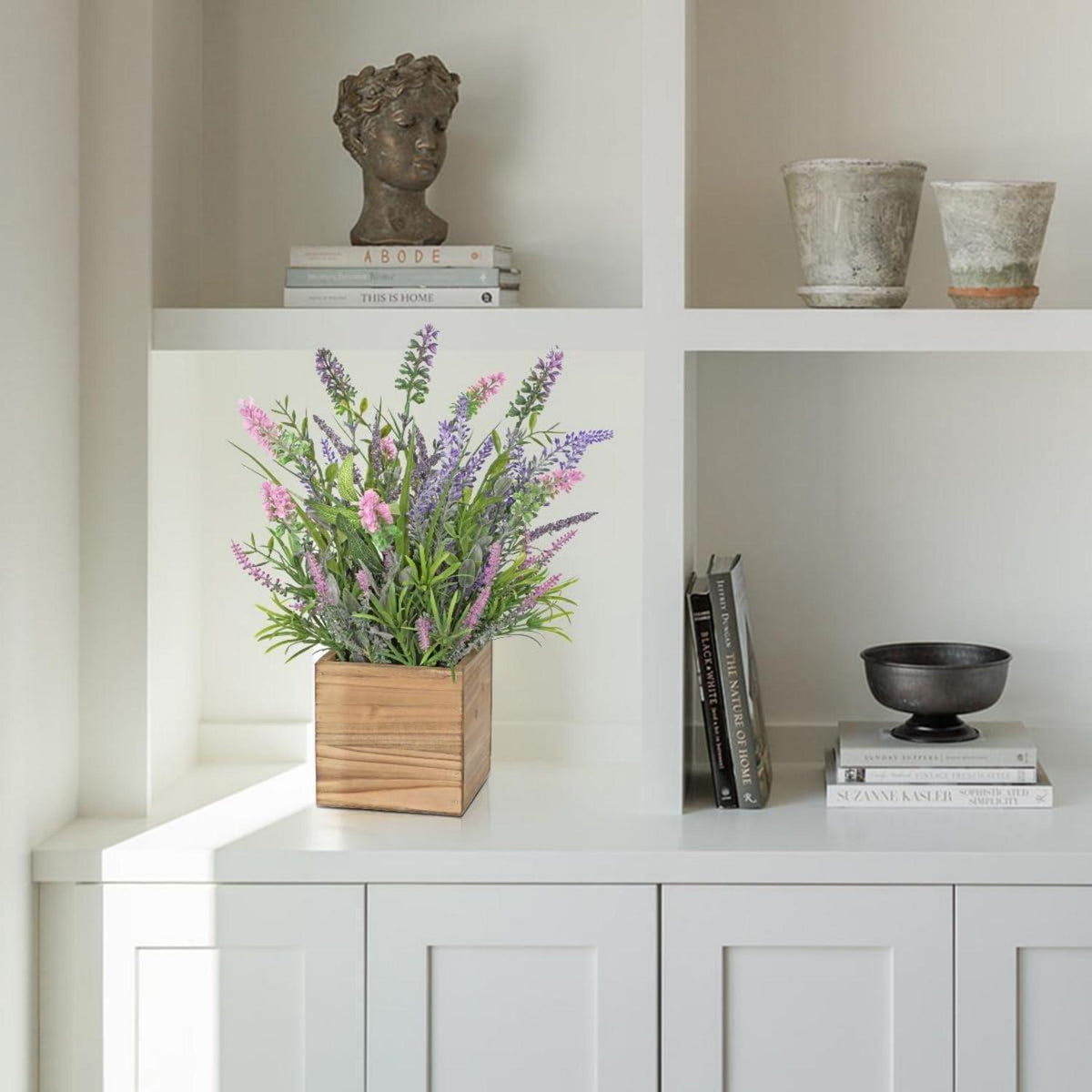 Künstlicher Lavendel im Topf, Shabby-Stil