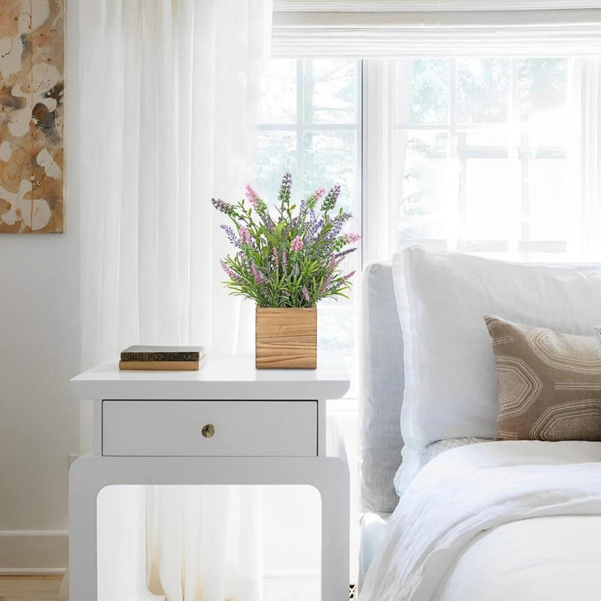 Künstlicher Lavendel im Topf, Shabby-Stil