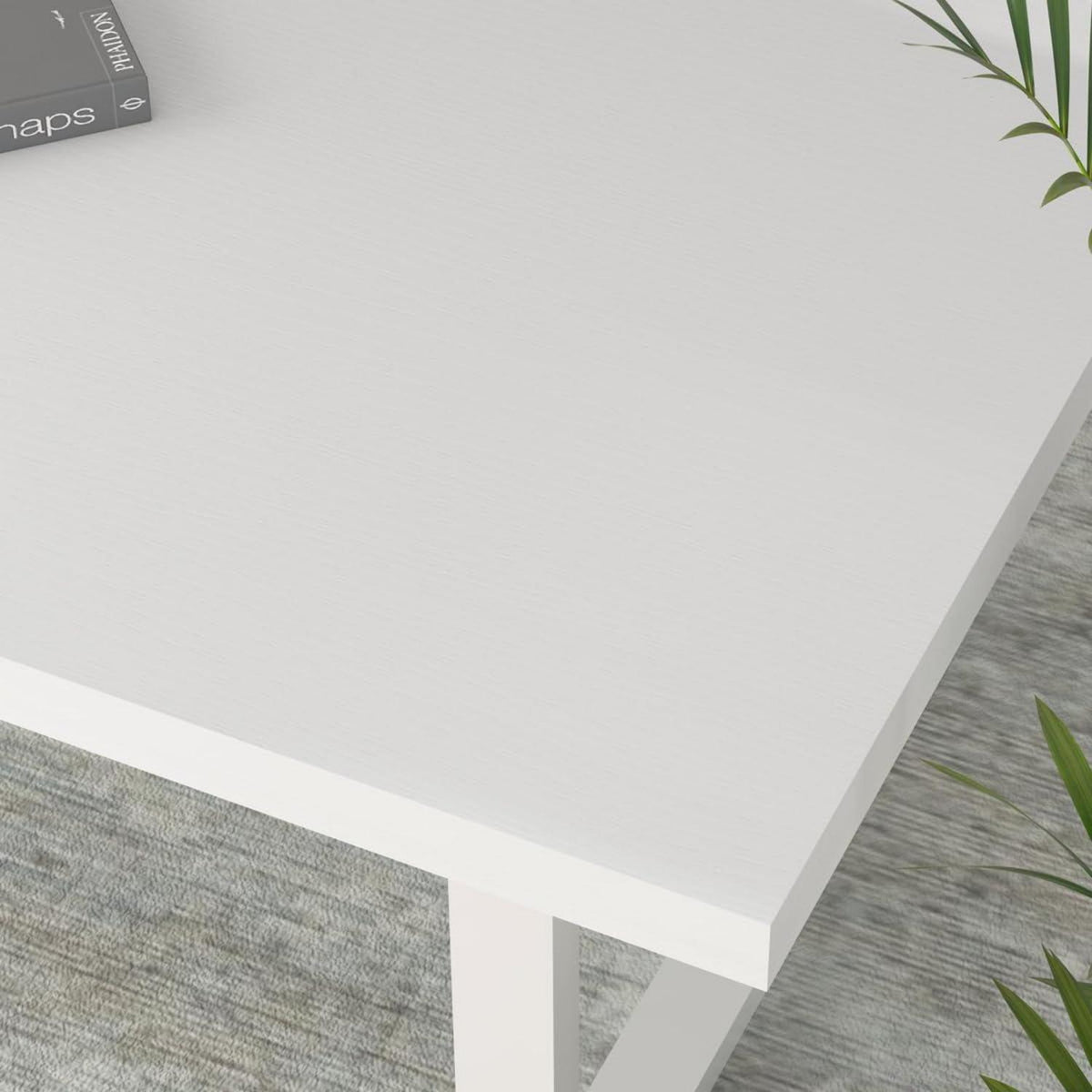 Weißer Couchtisch Klein & Modern Holz Metallgestell 100x55x45cm