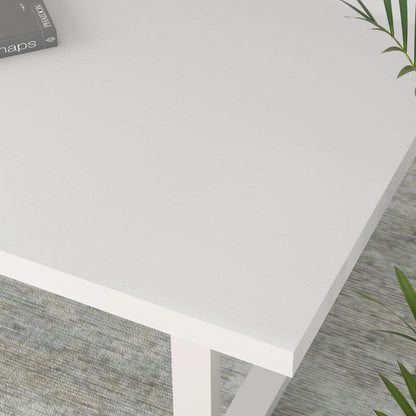 Weißer Couchtisch Klein & Modern Holz Metallgestell 100x55x45cm