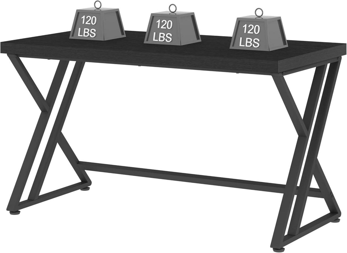 Moderner Industrie Design Schreibtisch 140x60x75.5 cm Schwarz