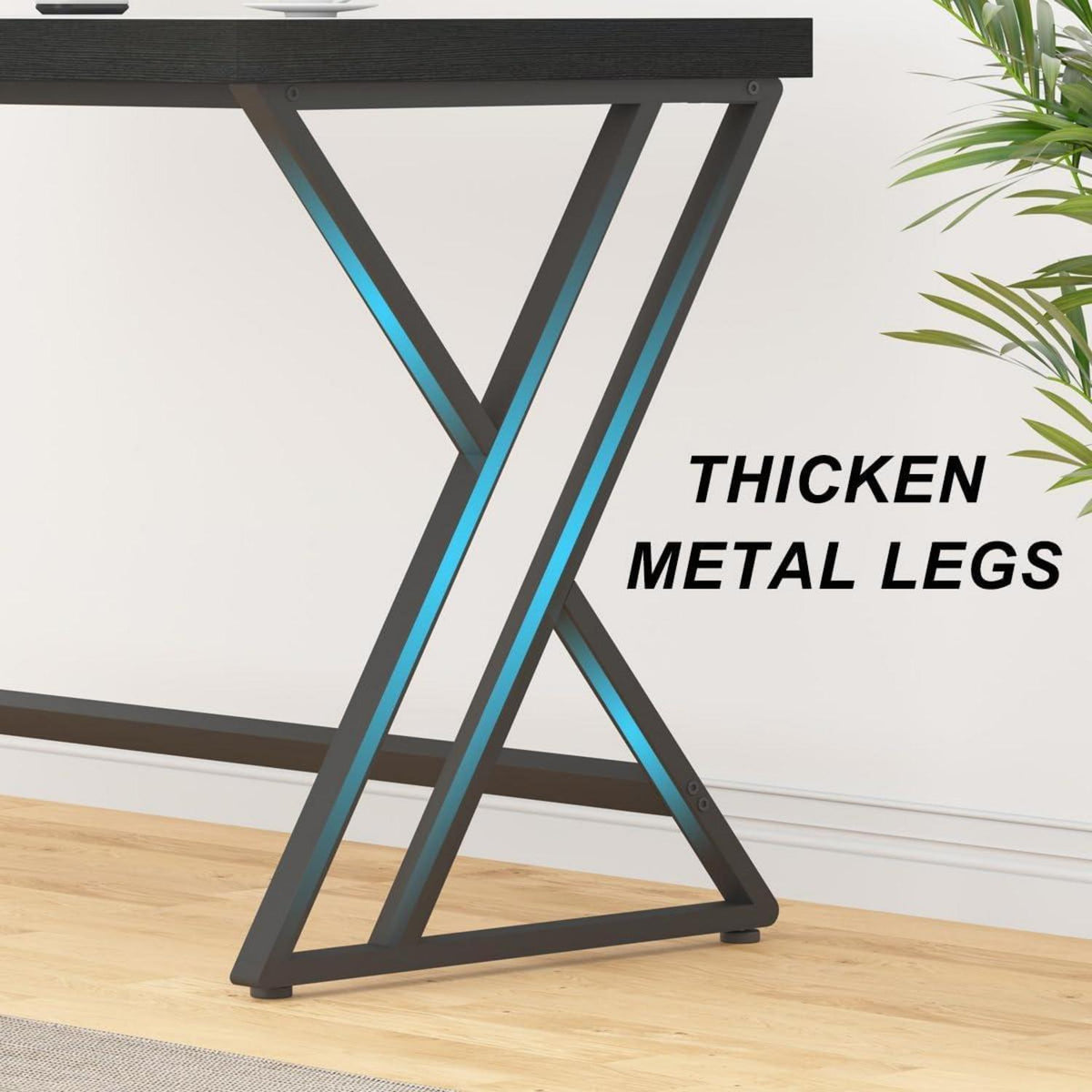 Moderner Industrie Design Schreibtisch 140x60x75.5 cm Schwarz