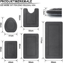 5-teiliges Badezimmerteppich Set Dunkelgrau – Weich & Rutschfest