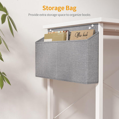 CubiCubi 100cm Weiß L-förmiger Eckschreibtisch mit Regalen