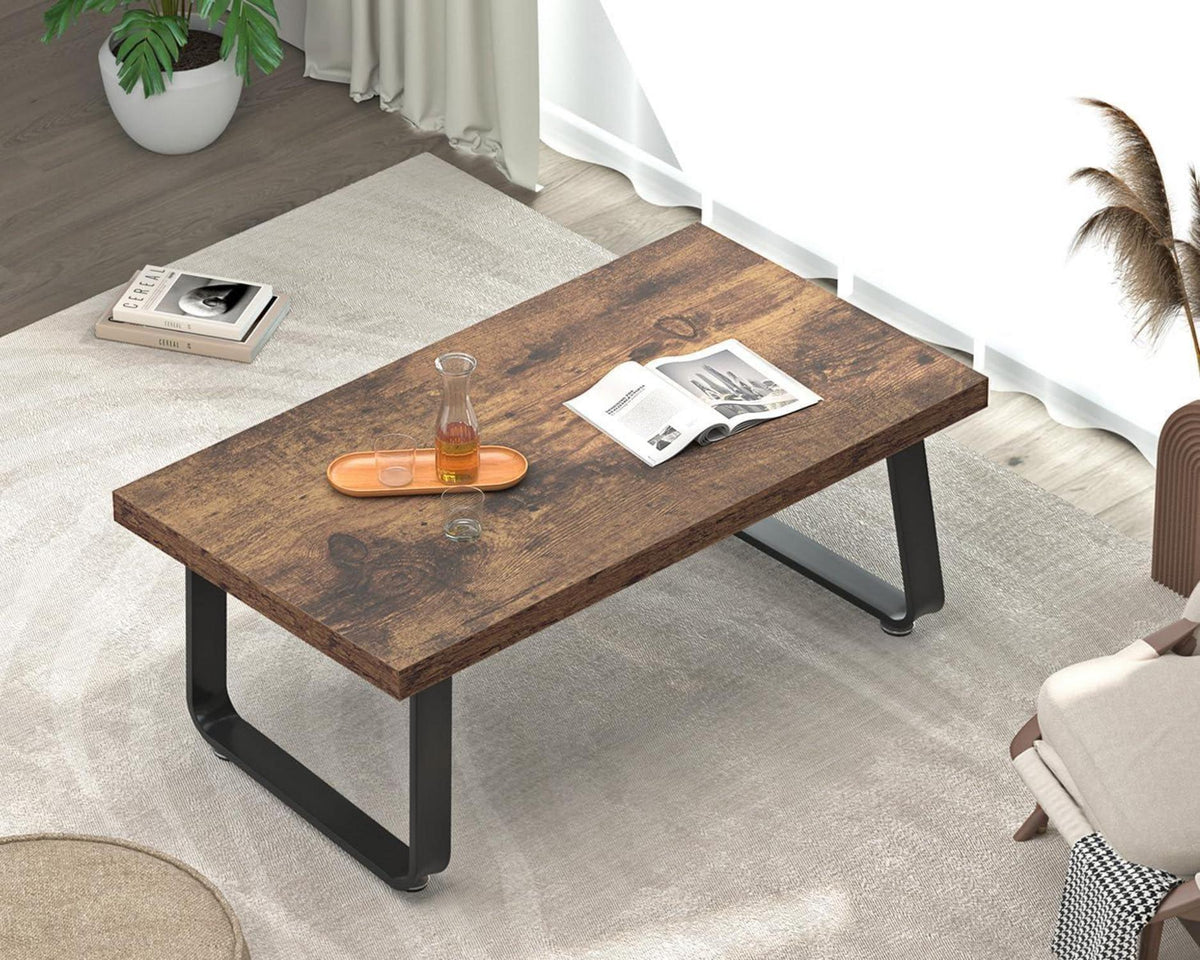 Industrie Design Couchtisch Vintagebraun Schwarz 100x55x46.5 cm
