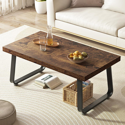 Couchtisch Holz Vintagebraun-schwarz 100x55x46.5cm Metallgestell