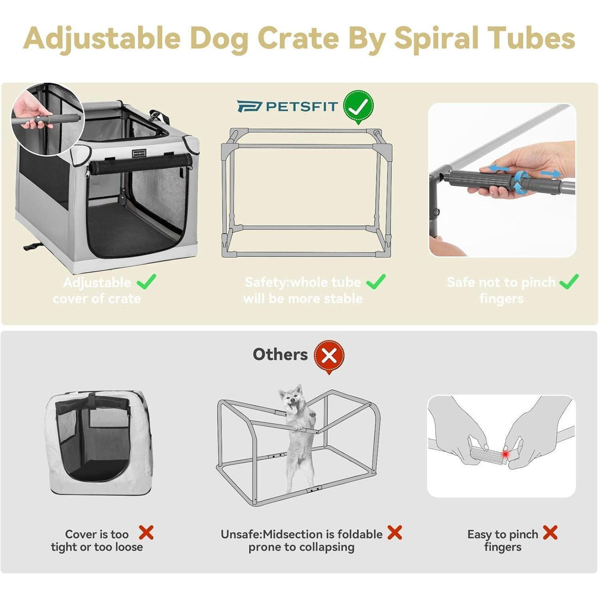 Faltbare Hundebox für Zuhause & Auto – Komfortabler Schlafplatz L
