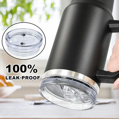 Isolierter Thermobecher mit Strohhalm 1,2L Schwarz