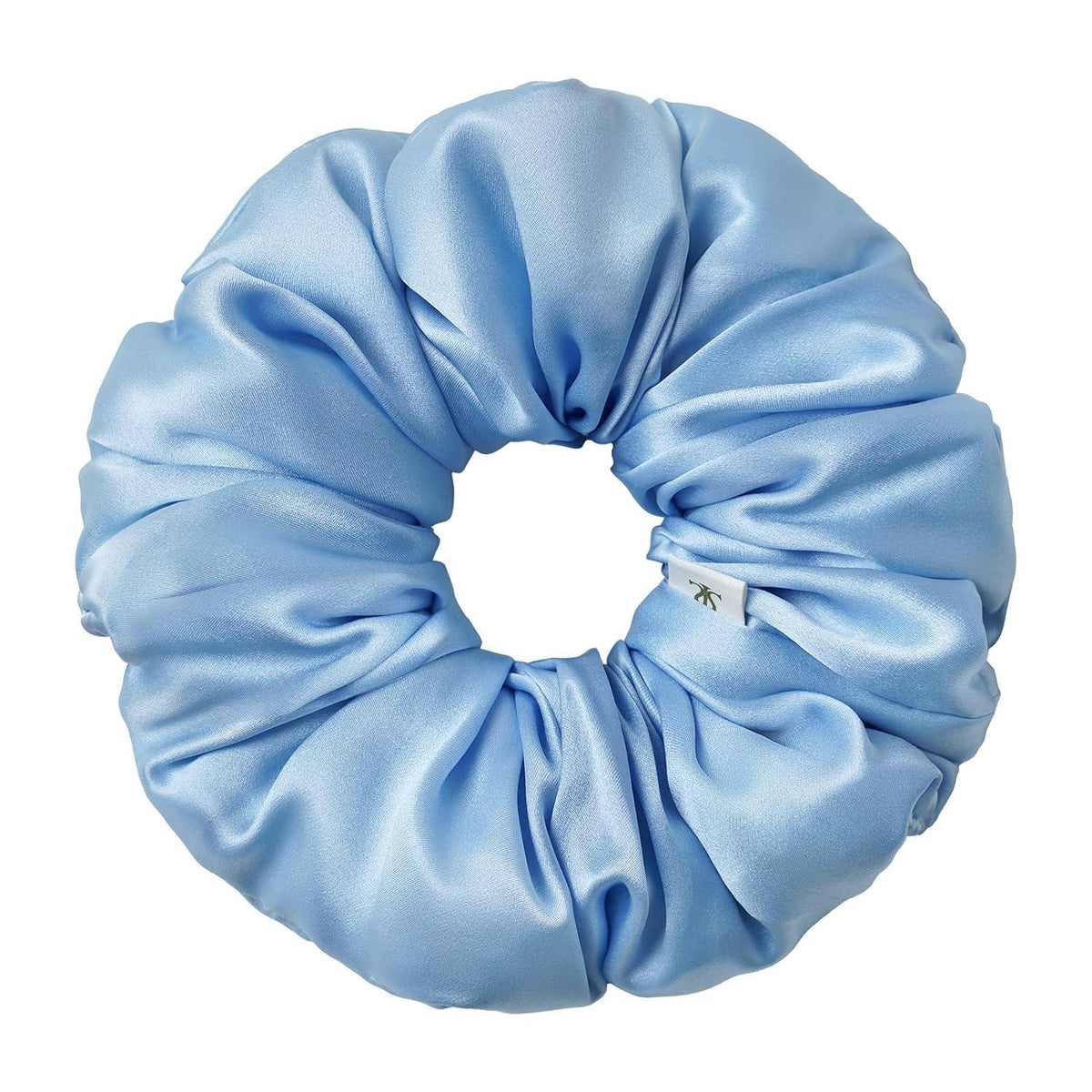 Jumbo Haargummi Maulbeerseide Seide Haarschleife XL Blau