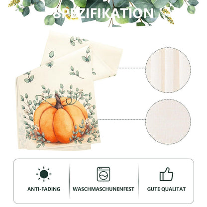 Herbst Tischläufer Kürbis Design 40x180cm Leinen