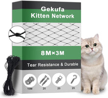 Katzennetz für Balkon Schwarz 8x3m drahtverstärkt mit Zubehör
