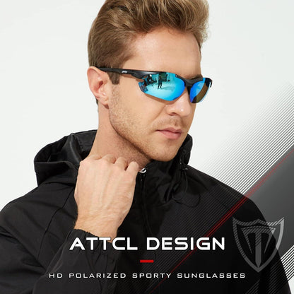 ATTCL Herren Sonnenbrille Polarisierte Sportbrille