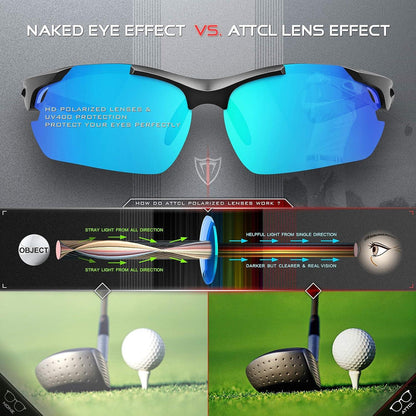 ATTCL Herren Sonnenbrille Polarisierte Sportbrille Ultraleicht UV400 CAT 3 CE