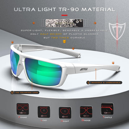 Polarisierte Herren Sonnenbrille UV-Schutz TR90 Rahmen Wrap