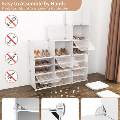 Vicye Schuhregal 12 Ebenen Schrank Hoch 72 Paar Schuhe